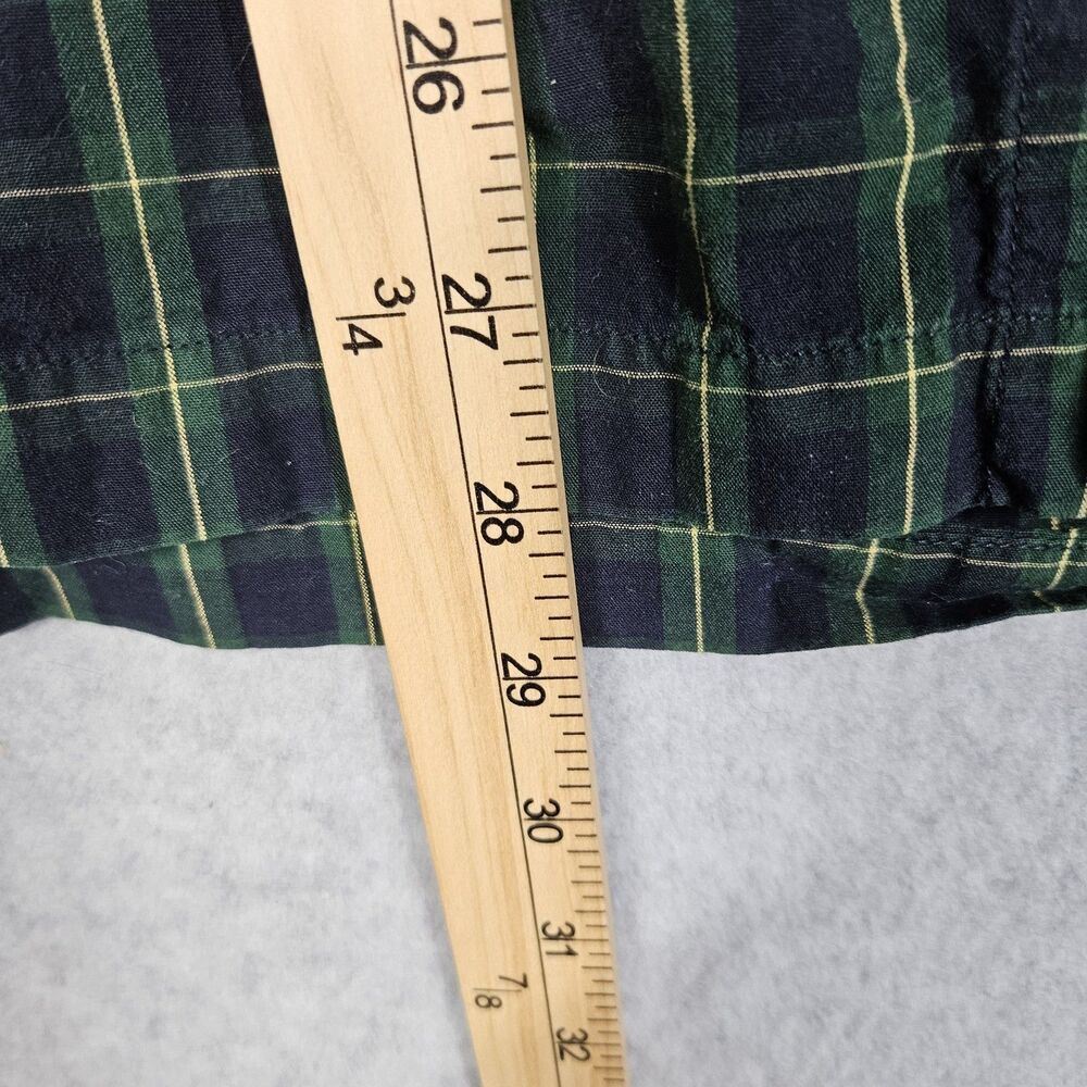 Tommy Hilfiger Men's L/G Plaid Button Down pajamas top Long Sleeve Blue Green - Picture 4 of 8
